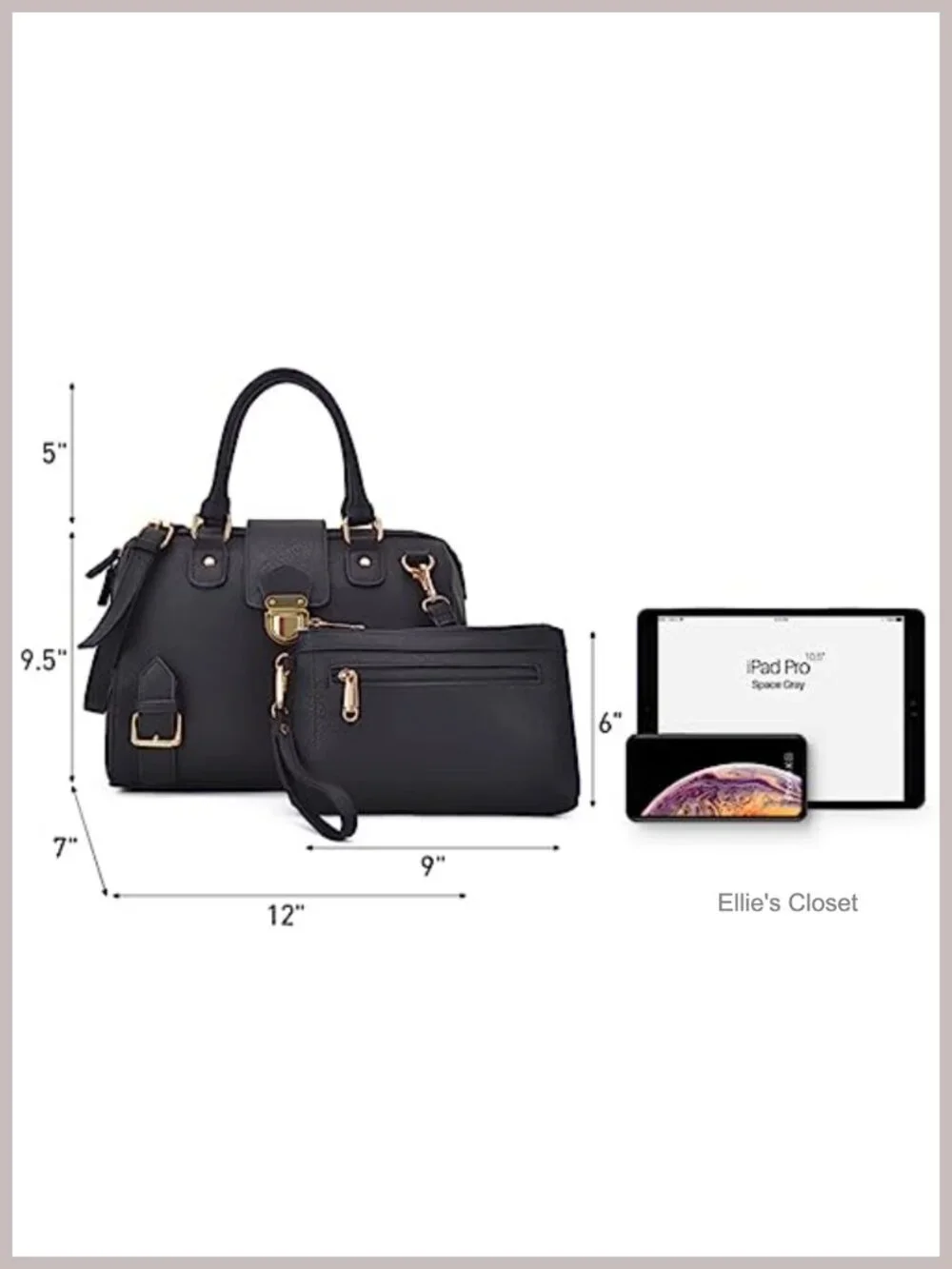 Vegan Leather Satchel Purse Top Handle Work Tote Handbag
